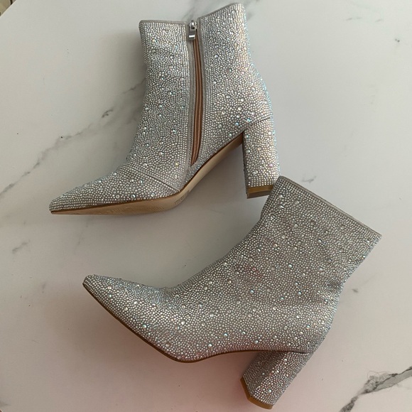 Rhinestone ankle booties - size 11 - Picture 2 of 2